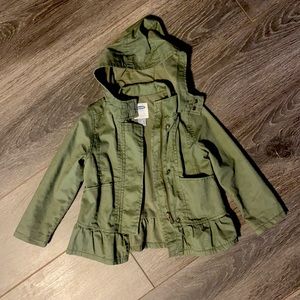 A little girls 4t army green coat.